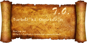 Turbéki Osszián névjegykártya